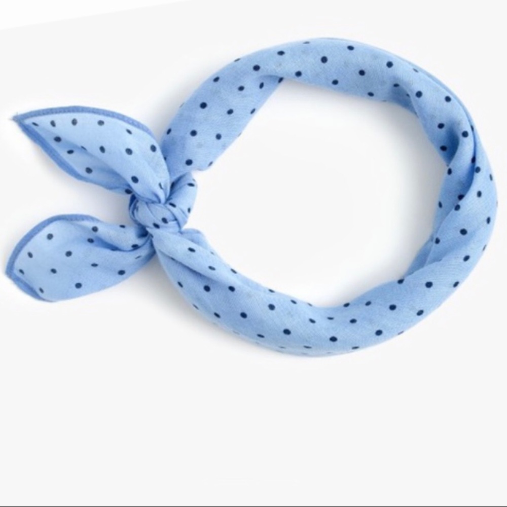 J. Crew • Bandana Midnight Dot Pale Blue